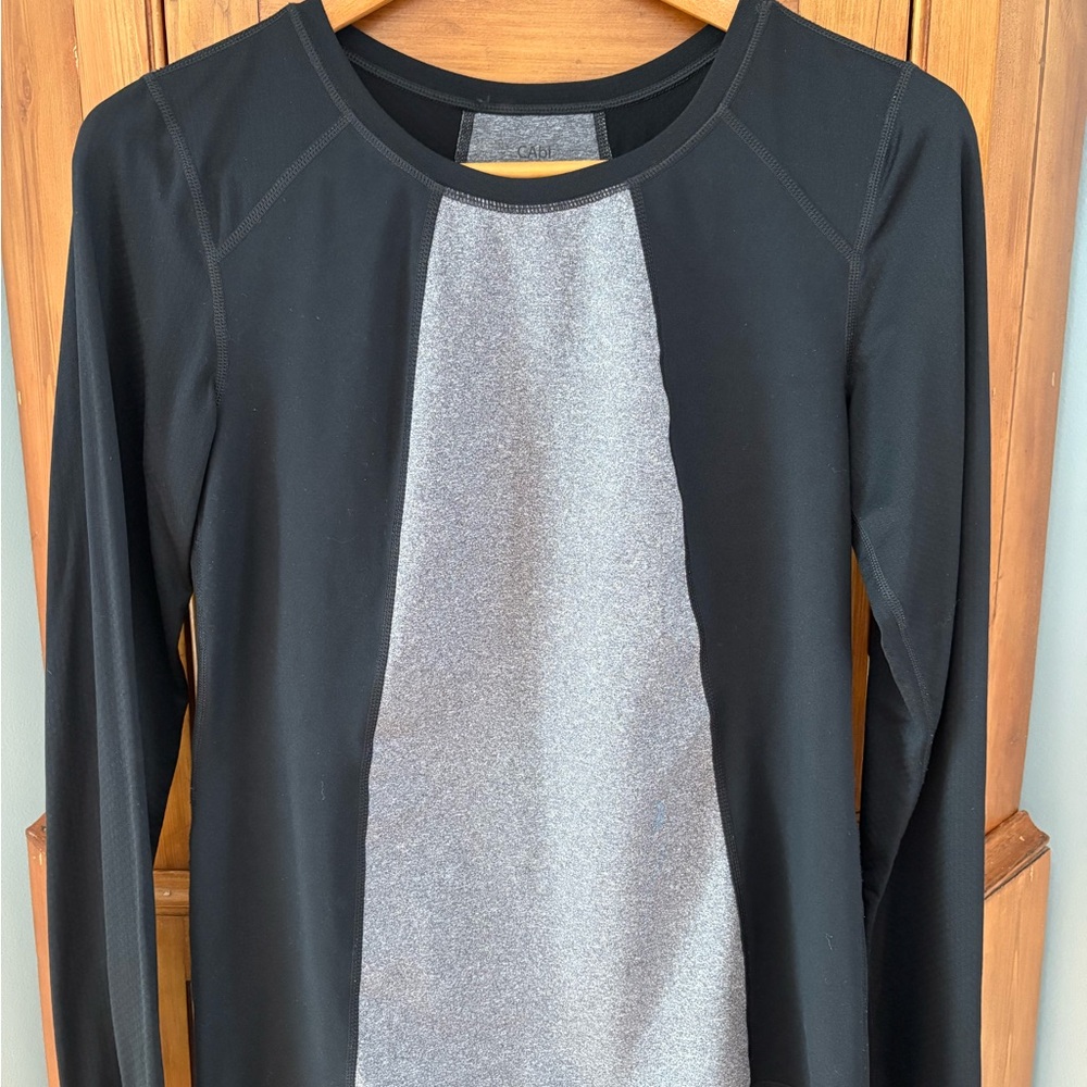 CAbi Black and Gray Top